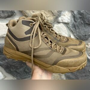 5.11 Tactical A/T Mid Boots Mens Size 9 Coyote Tactical Military Utility Lace Up